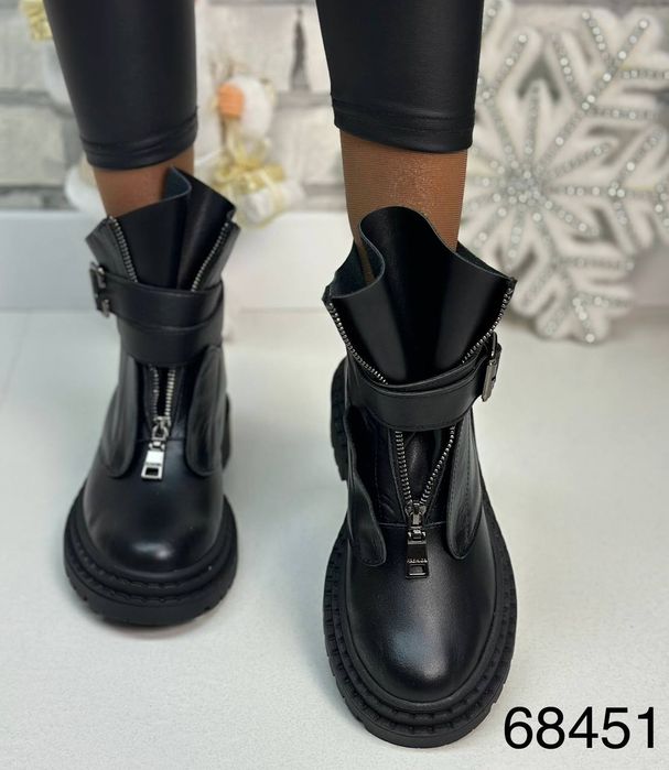 Жіночі шкіряні зимові черевики