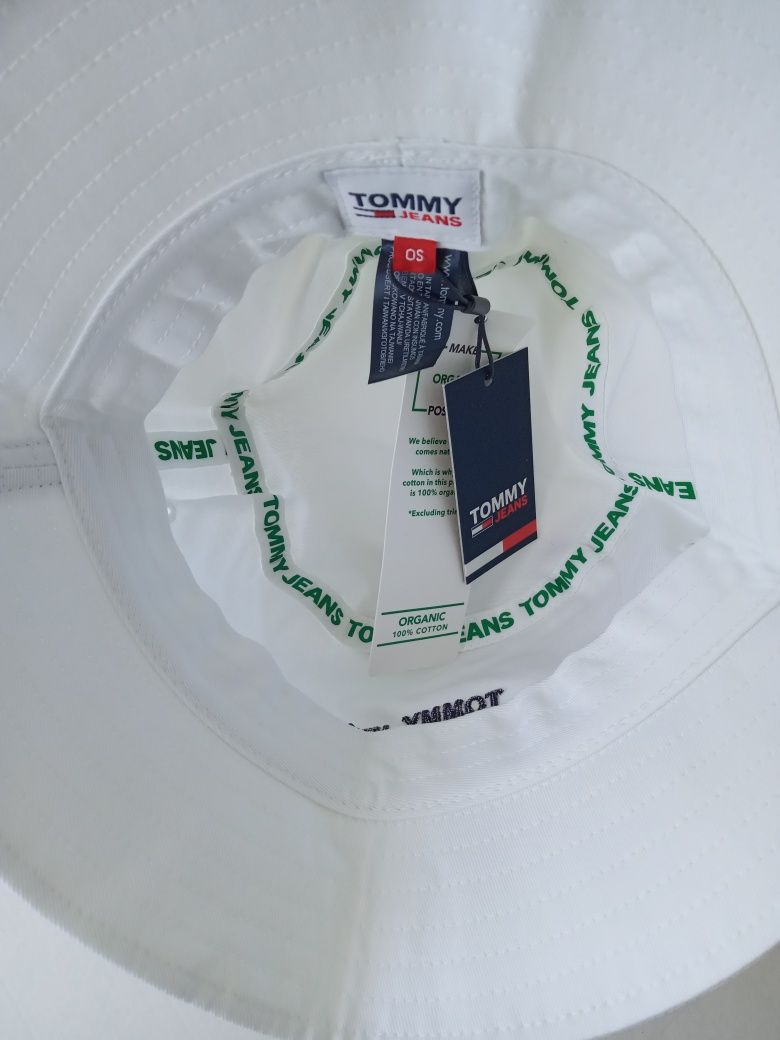 Nowy, 100% oryginalny kapelusz bucket hat Tommy Hilfiger Jeans biały