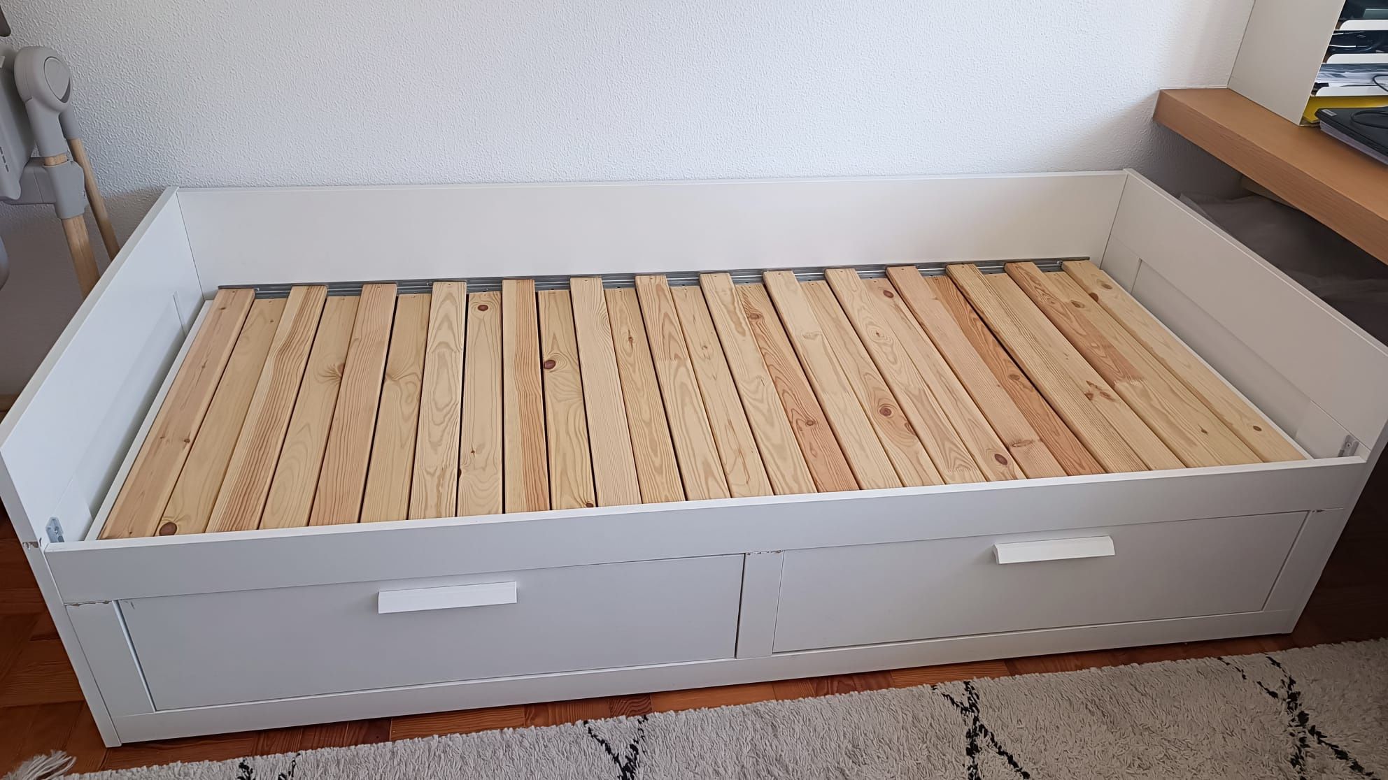 Cama indiv/dupla c/ 2gavetas/2colchões, branco/Ågotnes