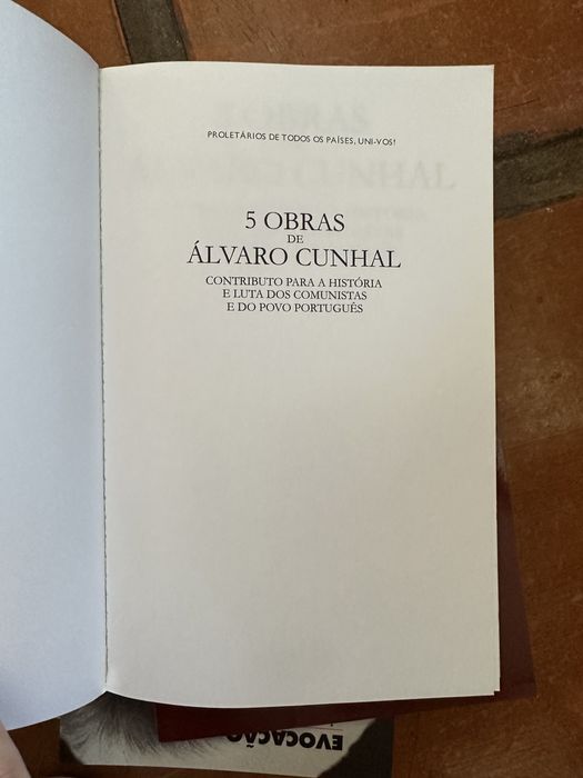 Livro 5 obras de Álvaro cunhal - Contributo Para a História e luta DOS Comunistas e do Povo português