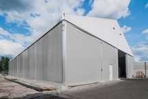 Hala namiotowa z PCV od Protan Elmark. 10m x 40m x 4m