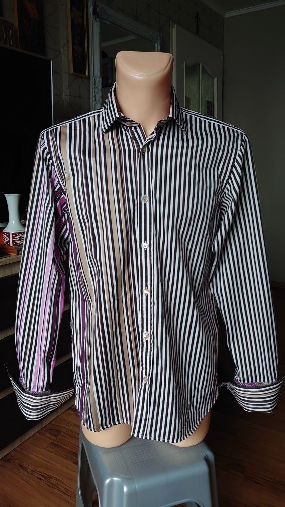 Ted Baker koszula męska w paski elegancka na spinki