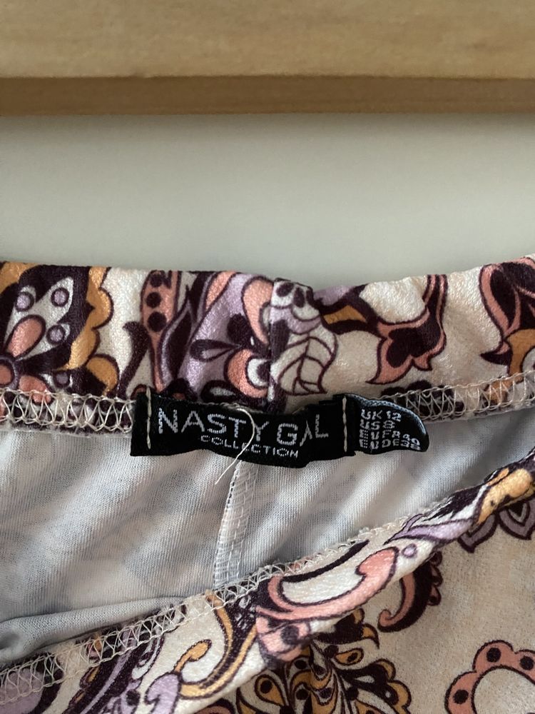 Spodnie dzwony high waist boho etnic euphoria kwiaty nasty gal
