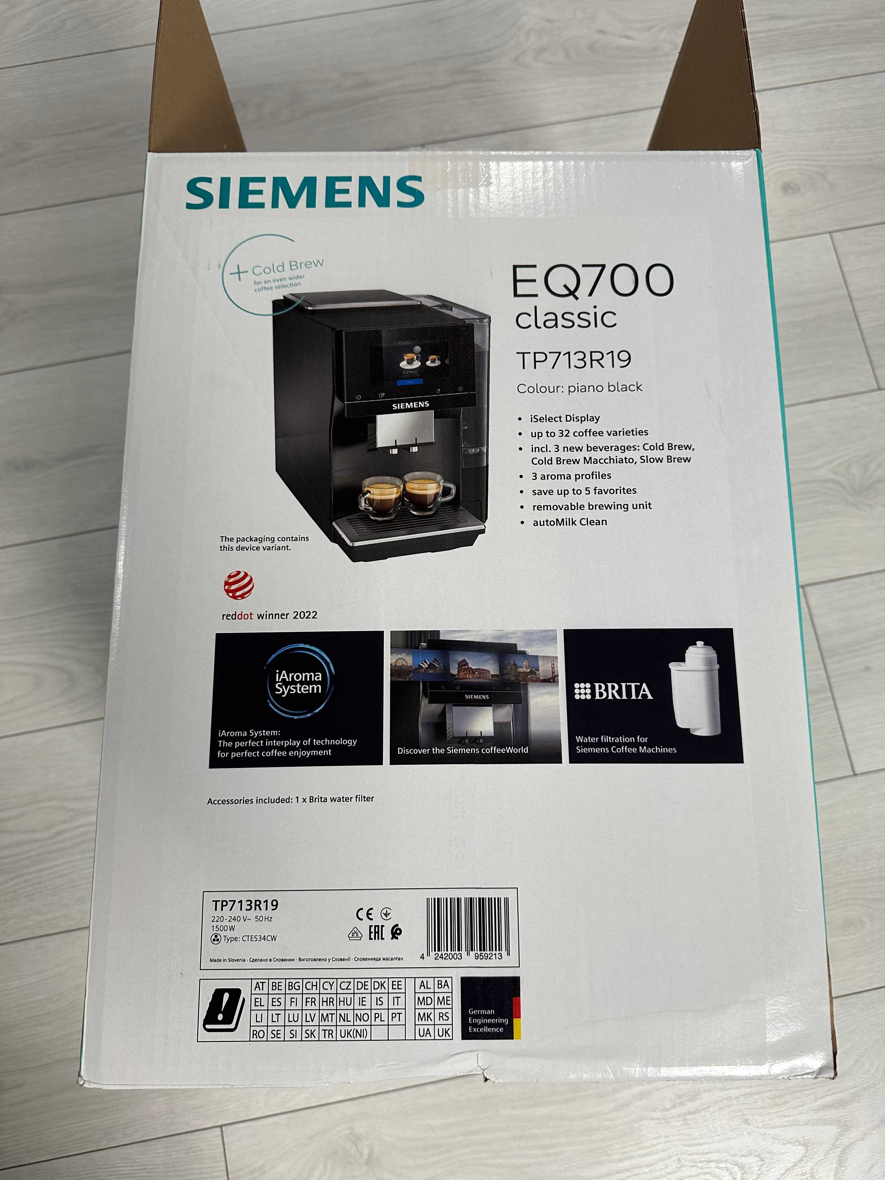 Ekspres SIEMENS EQ700 TP713R19 Czarny (Cold Brew) - NOWY !!!