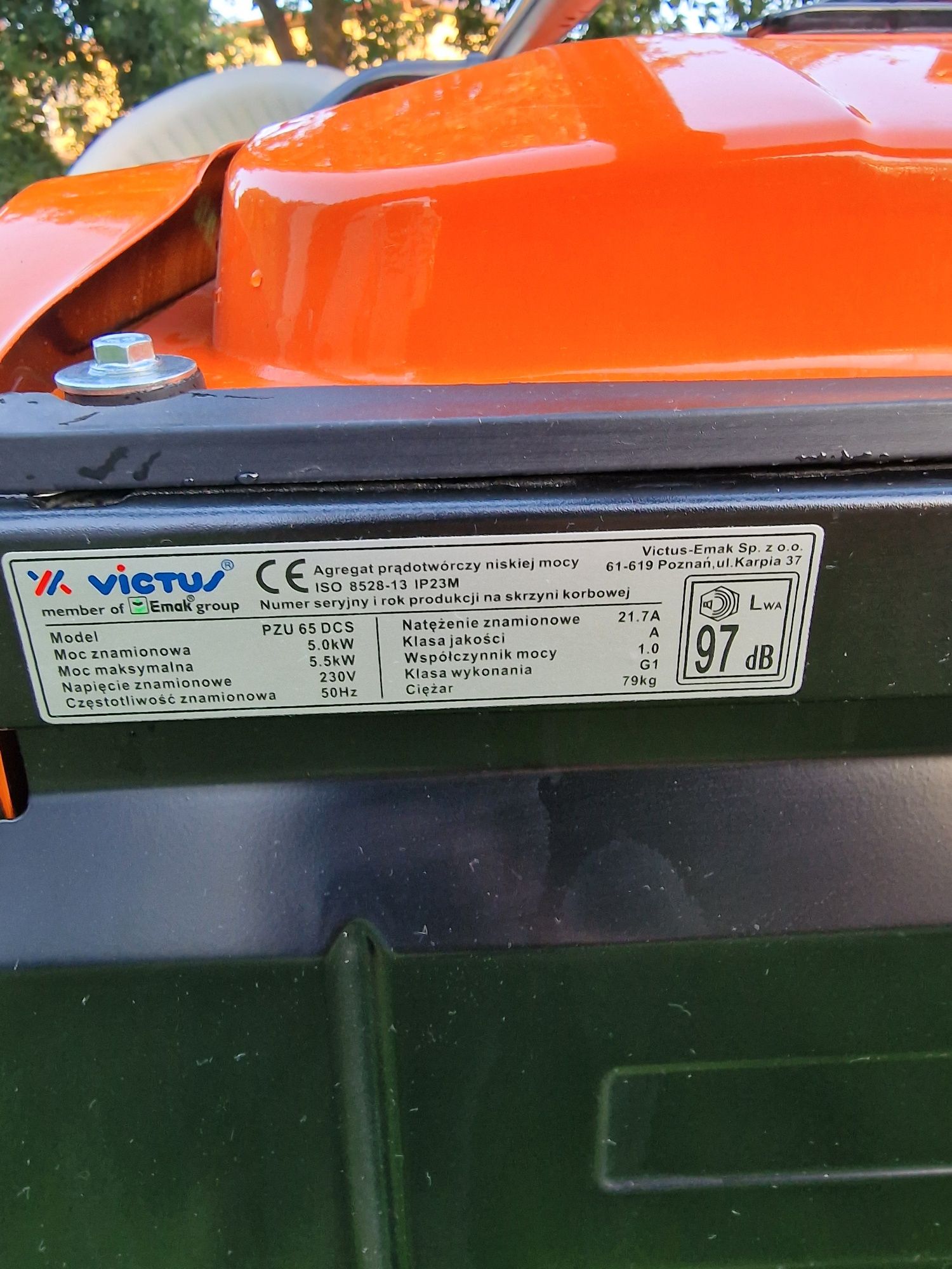 Agregat prądotwórczy Olemac 5,5KW maks a stałej 5 KW 3 miesięczny