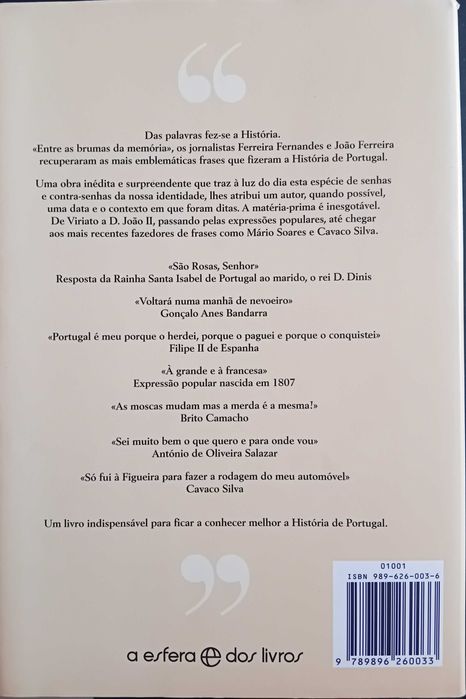 Livro "Frases que fizeram a História de Portugal"