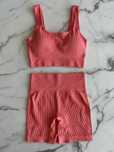 Conjuntos desporto ginásio activewear calção e top
