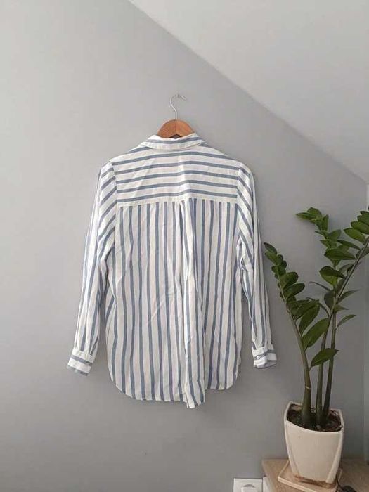 Koszula damska biało niebieska w pionowe paski, Best Connections, M