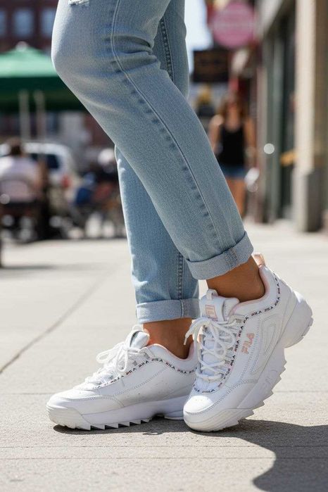 кроссовки женские Fila Disruptor белые с розовым, р. 37