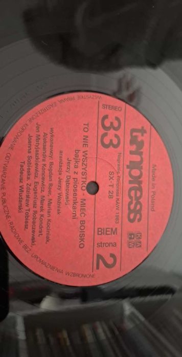 "To Nie Wszystko Mieć Boisko" - Bajka muzyczna - płyta winylowa