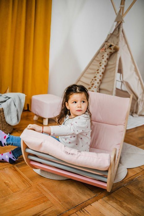 Bujak drewniany Smile różowo-szary | Zabawki Montessori | malpiszon.pl