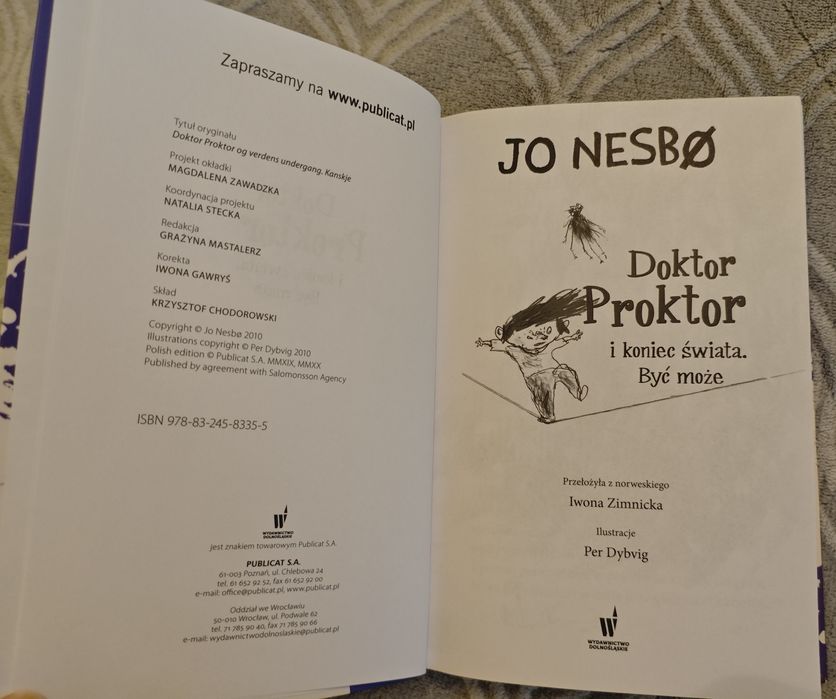 Książka Jo Nesbo, Doktor Proktor i koniec świata. Być może.