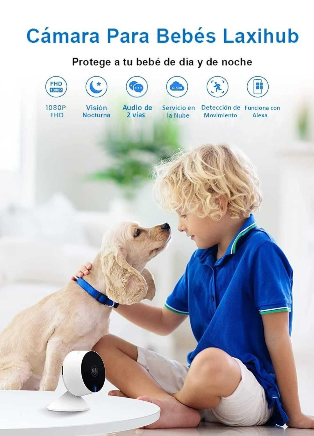 Inteligentna wewnętrzna kamera Wi-Fi laxihub M1 Full HD  zestaw 2 szt.