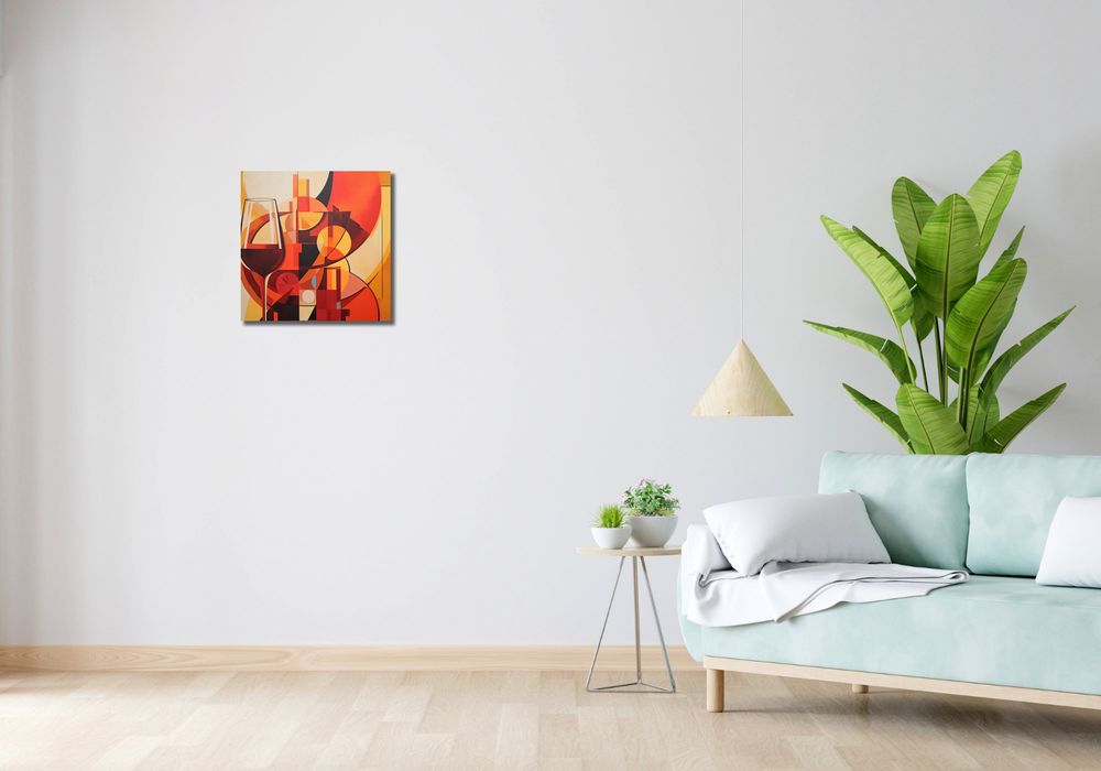 Obraz 40x40cm Wieczorne Gdybanie przy Winie