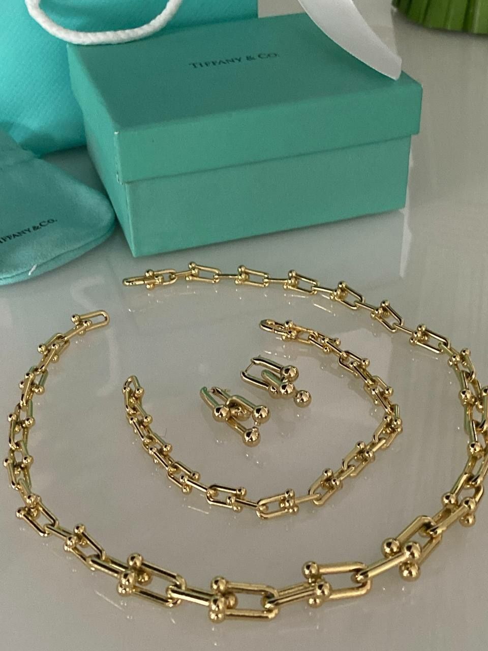 Стильный набор Tiffany & со медицинская сталь с покрытием золота 18 К