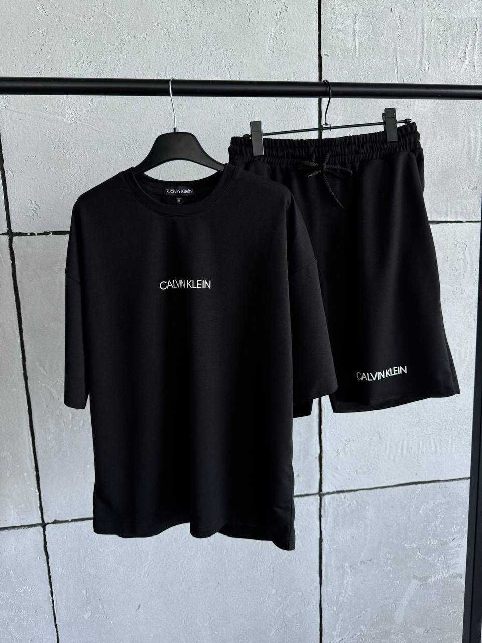 Чоловічий літній набір костюм футболка + шорти оверсайз Calvin Klein