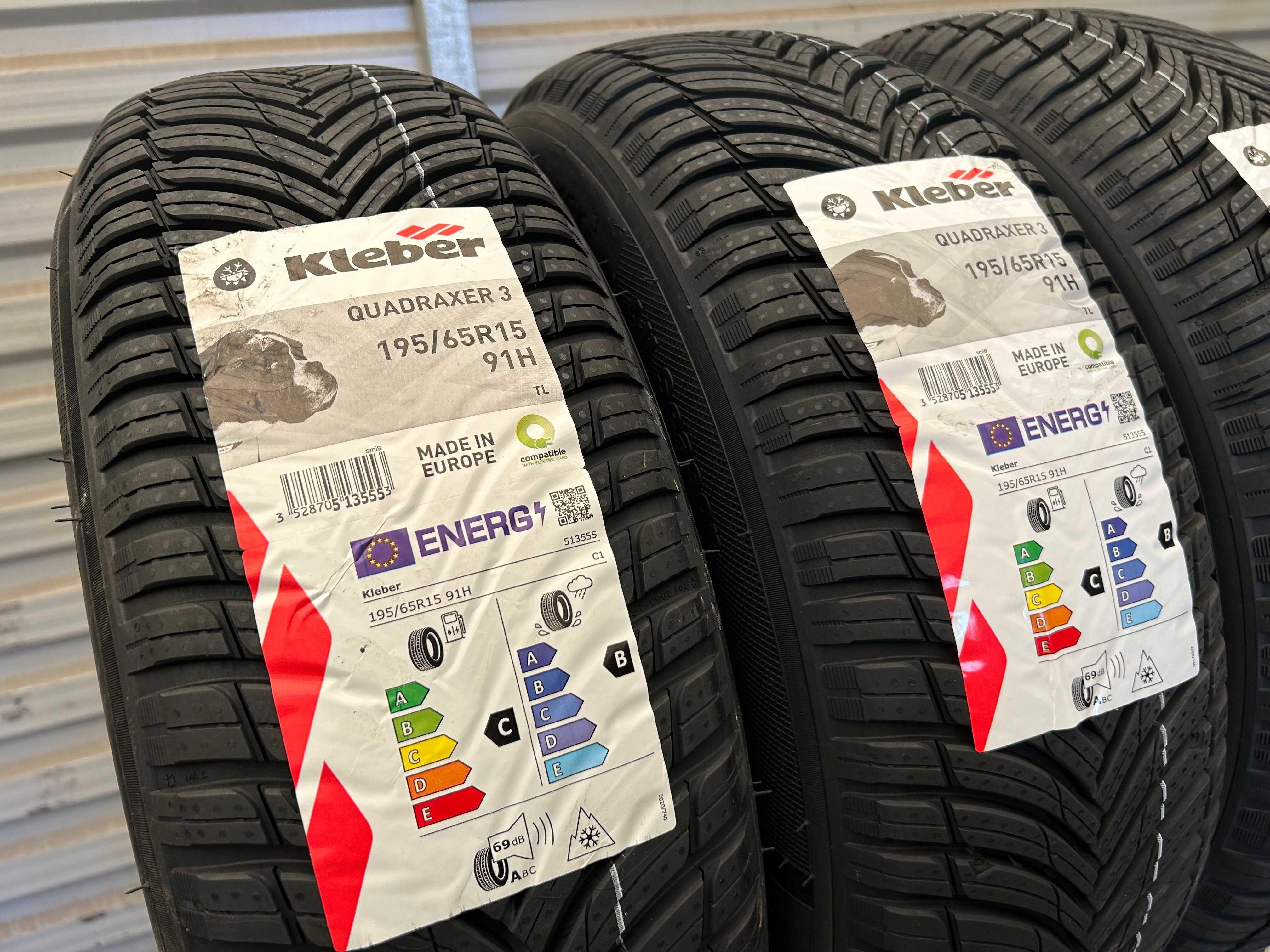 4szt całoroczne 195/65R15 Kleber Quadraxer3 prod. 2024r C,B,69db gwar