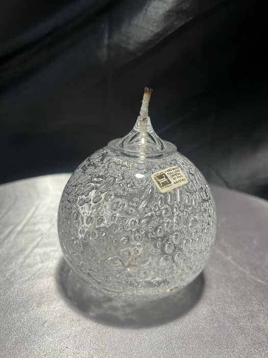 Norweska lampa naftowa Hadeland – kryształ ołowiowy – unikatowa kula