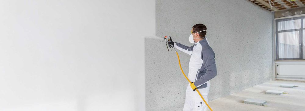 Покраска стен потолка, Квартир фасада магазинов офисов склада ангара