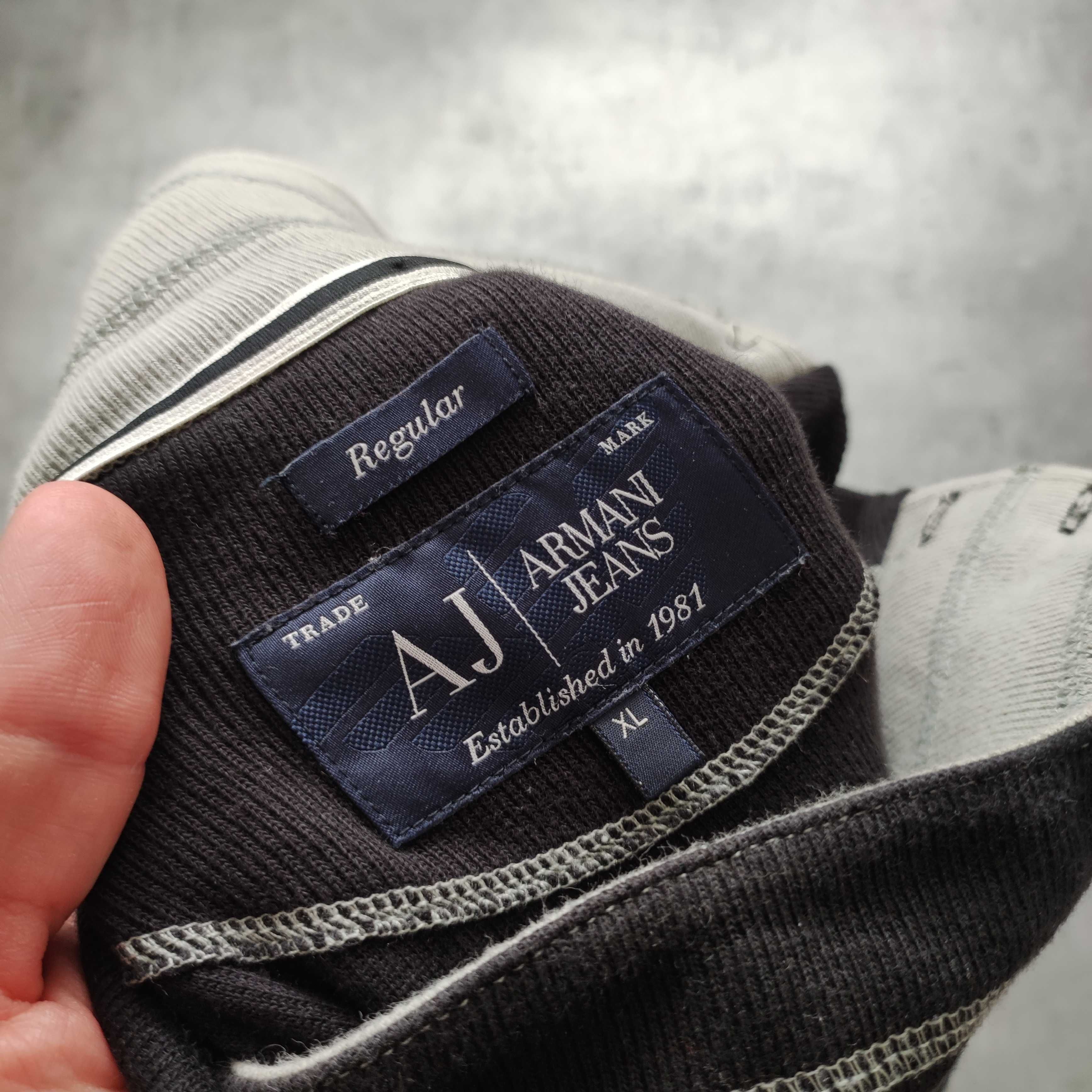 MĘSKI Designer PREMIUM Sweter Bluza Duże Logo Emporio Armani Komin AJ