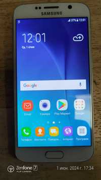 Samsung Galaxy S6 белый без трещин и сколов-идеальное состояние