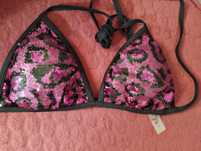 Bikini w panterkę - góra.  Cekiny-nowe!
