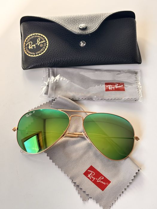 Oculos de sol Ray Ban Aviator verdes Polarizados