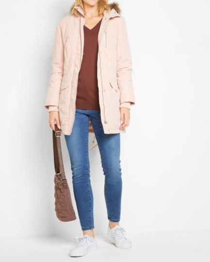 B.P.C parka różowa z futerkiem damska 50.