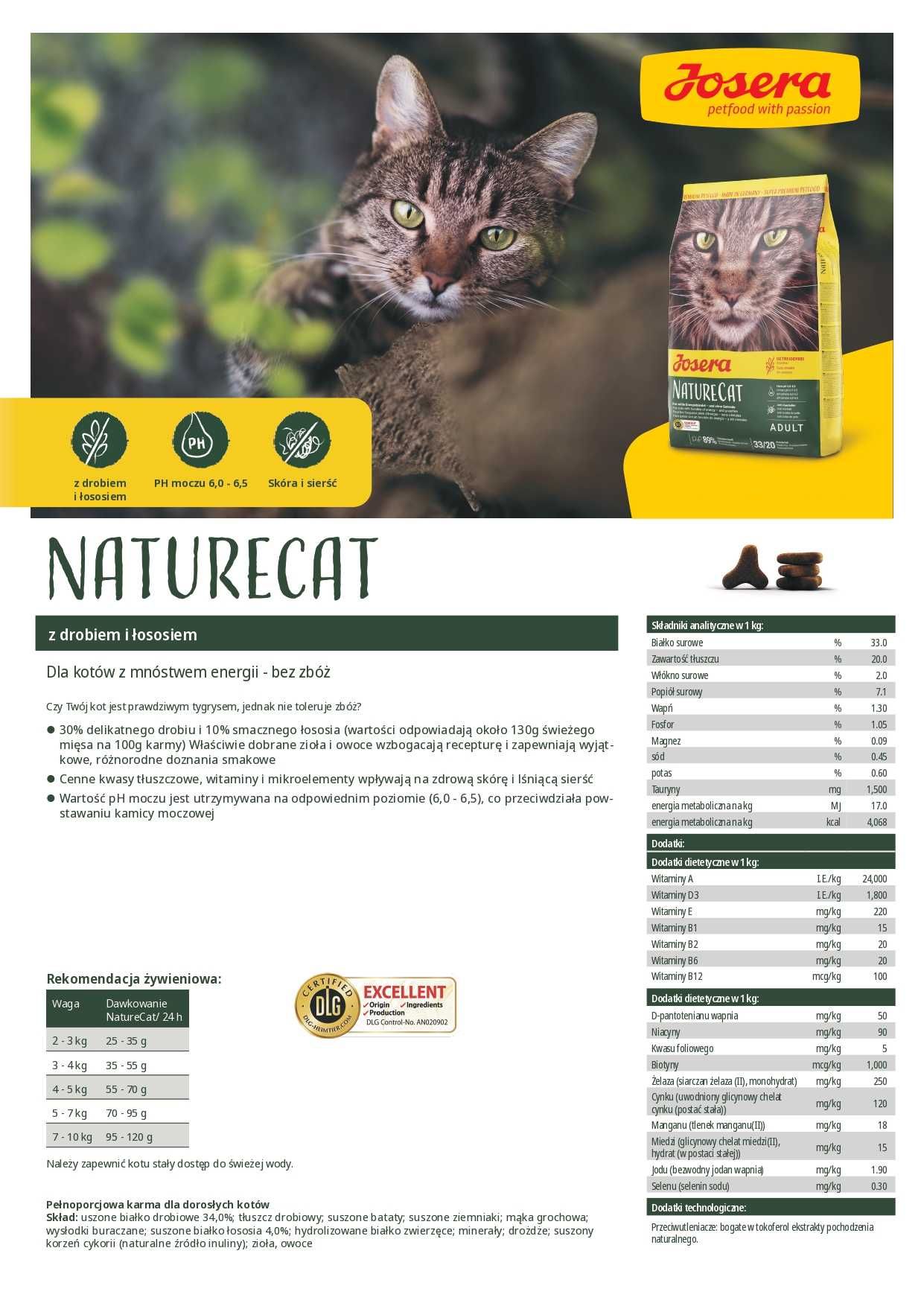 Josera NatureCat 10kg koty aktywne