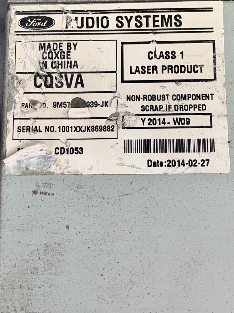 Штатна магнітола Ford cd 1053