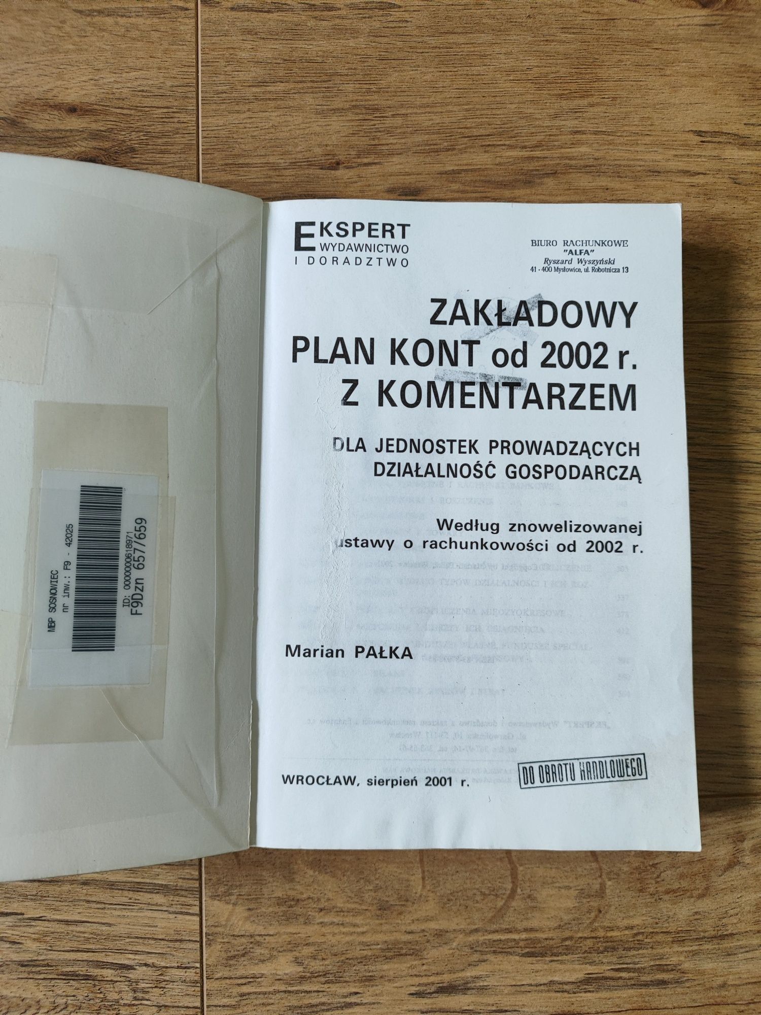 Okazja Książka Zakładowy Plan Kont od 2002 r. z Komentarzem