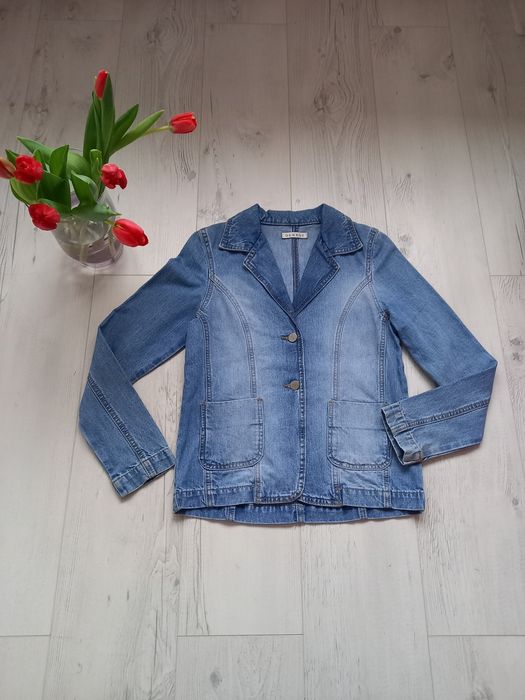 Marynarka jeansowa niebieska casual damska M blezer jeans na guziki