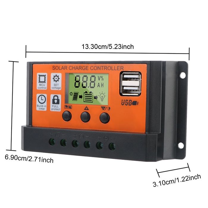 Regulator solarny ładowania akumulatora 30A 12/24V do paneli solarny