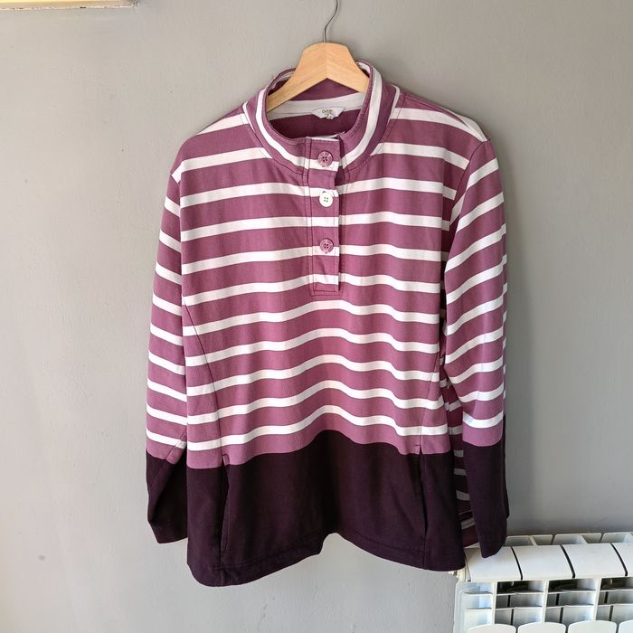 Cotton traders 54 7XL wygodna bluza damska w paski na wiosnę lato