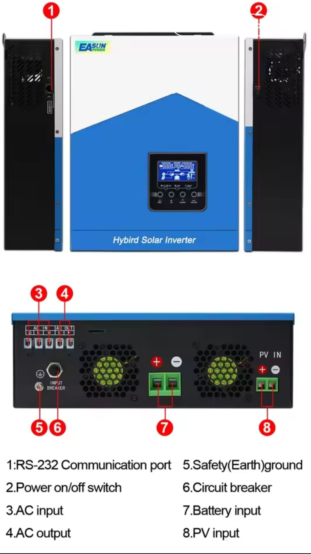 Гібридний інвертор Easun SMH II 3.2KW MPPT без WIFI