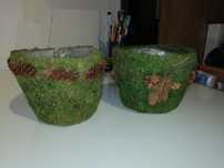 2 vasos natureza + Caixa musgo