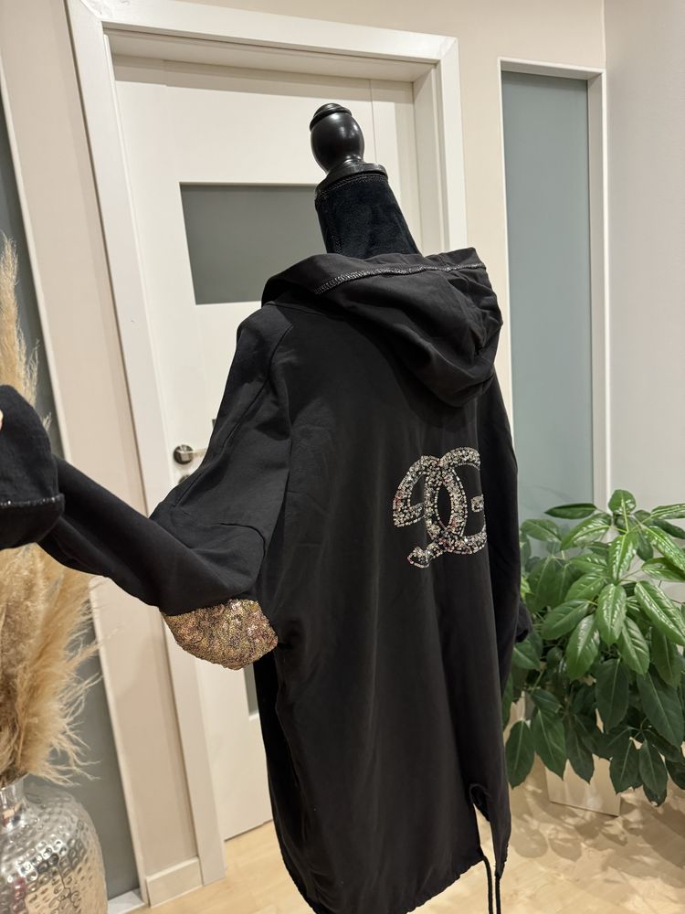 Długa bluza z cekinami elegancka