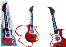 Gitara Elektryczna Dla Dzieci Światła Melodie Czerwona. Leantoys