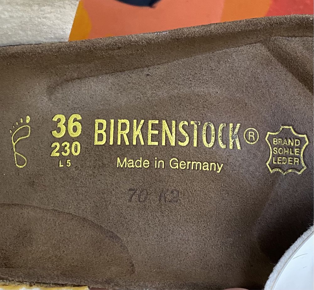 Birkenstock вьетнамки тапочки 36 размер кожаные оригинал