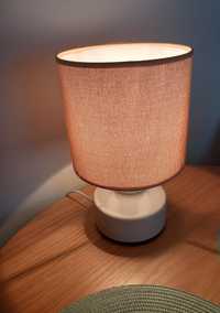Lampa stołowa beżowo kremowa ciepłe światło