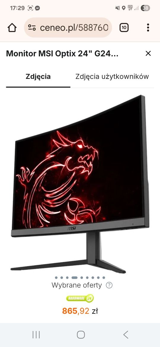 Monitor Msi  24 cale 144 hz