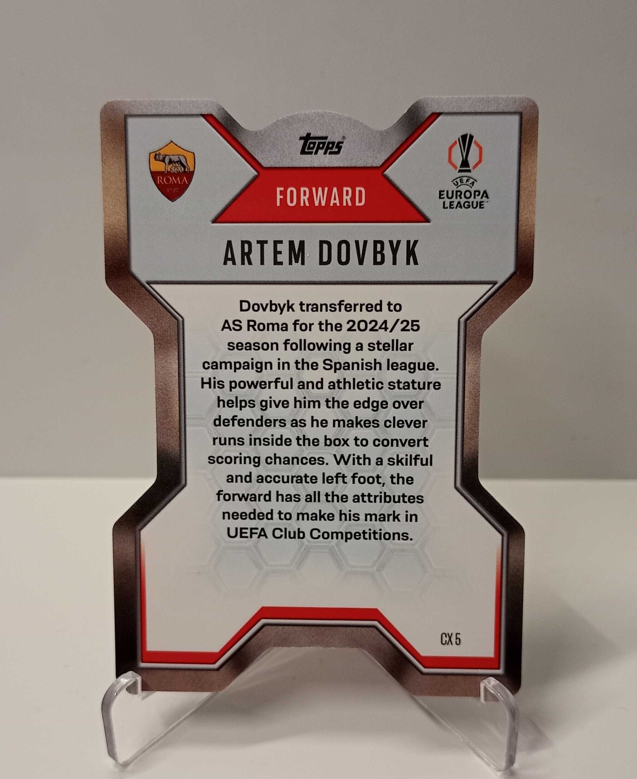 Artem Dovbyk AS Roma karta Chrome X CX5 Topps Match Attax Extra 2025