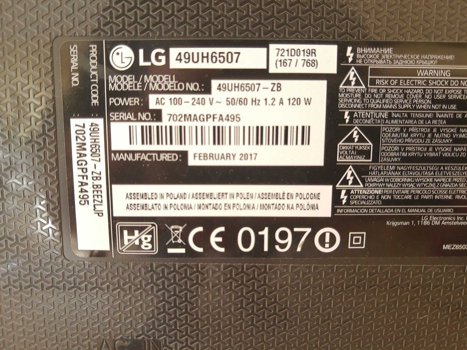 Zasilacz z telewizora LG 49UH6507 EAX667.93401(1.6)