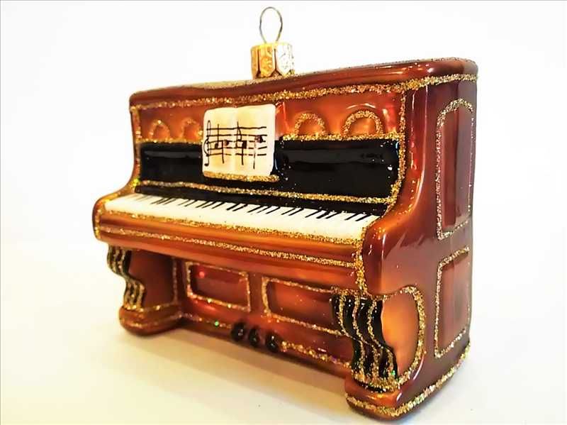 Pianino ZEBRA Music szklana bombka choinkowa ręcznie malowana