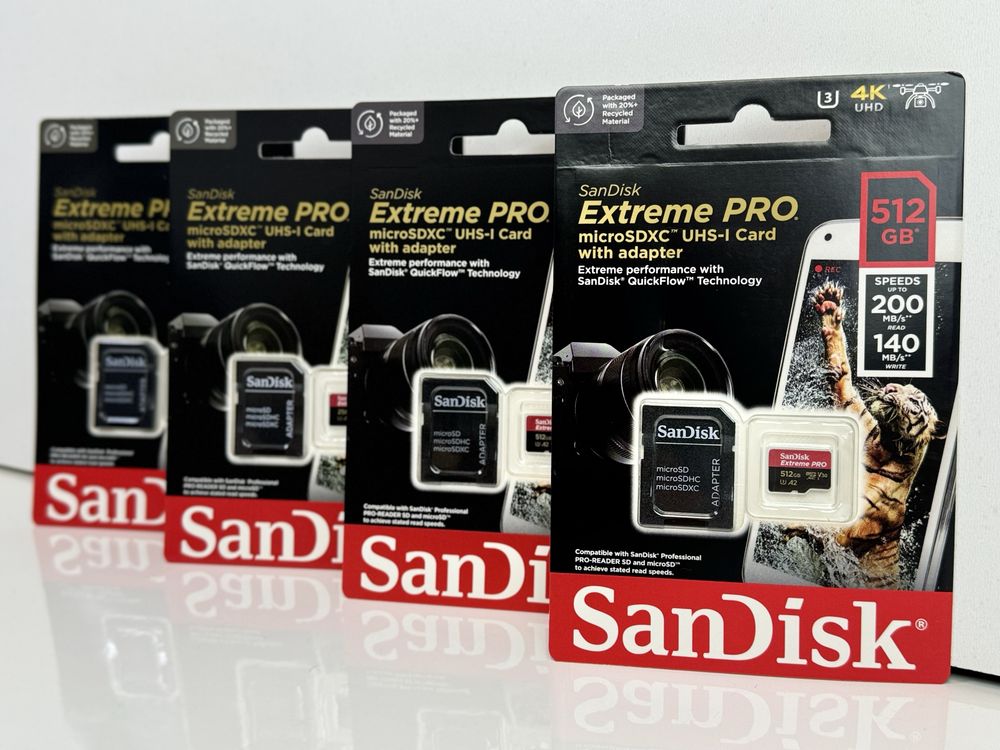Карта пам'яті SanDisk Extreme Pro microSDXC 512GB з SD адаптером