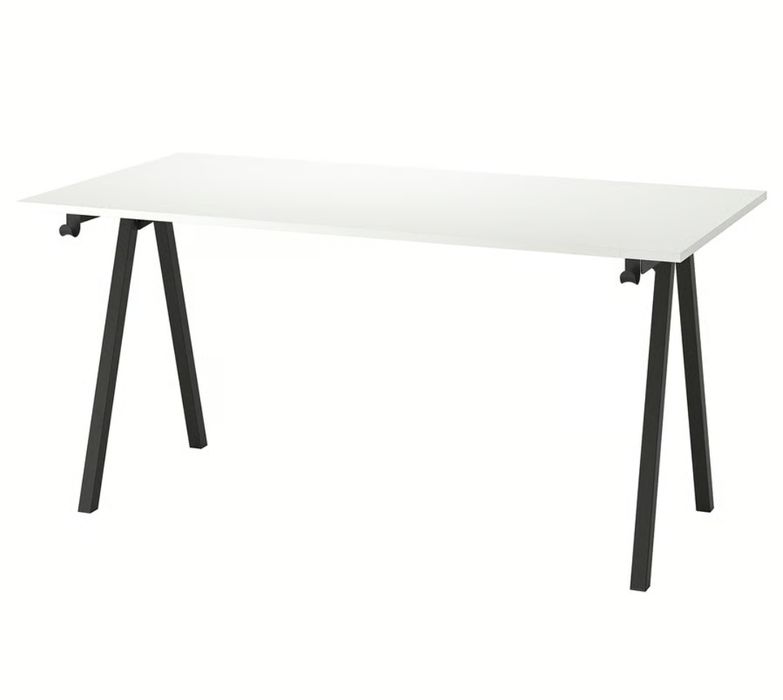 Stół IKEA TROTTEN biały/antracyt 160x80 cm