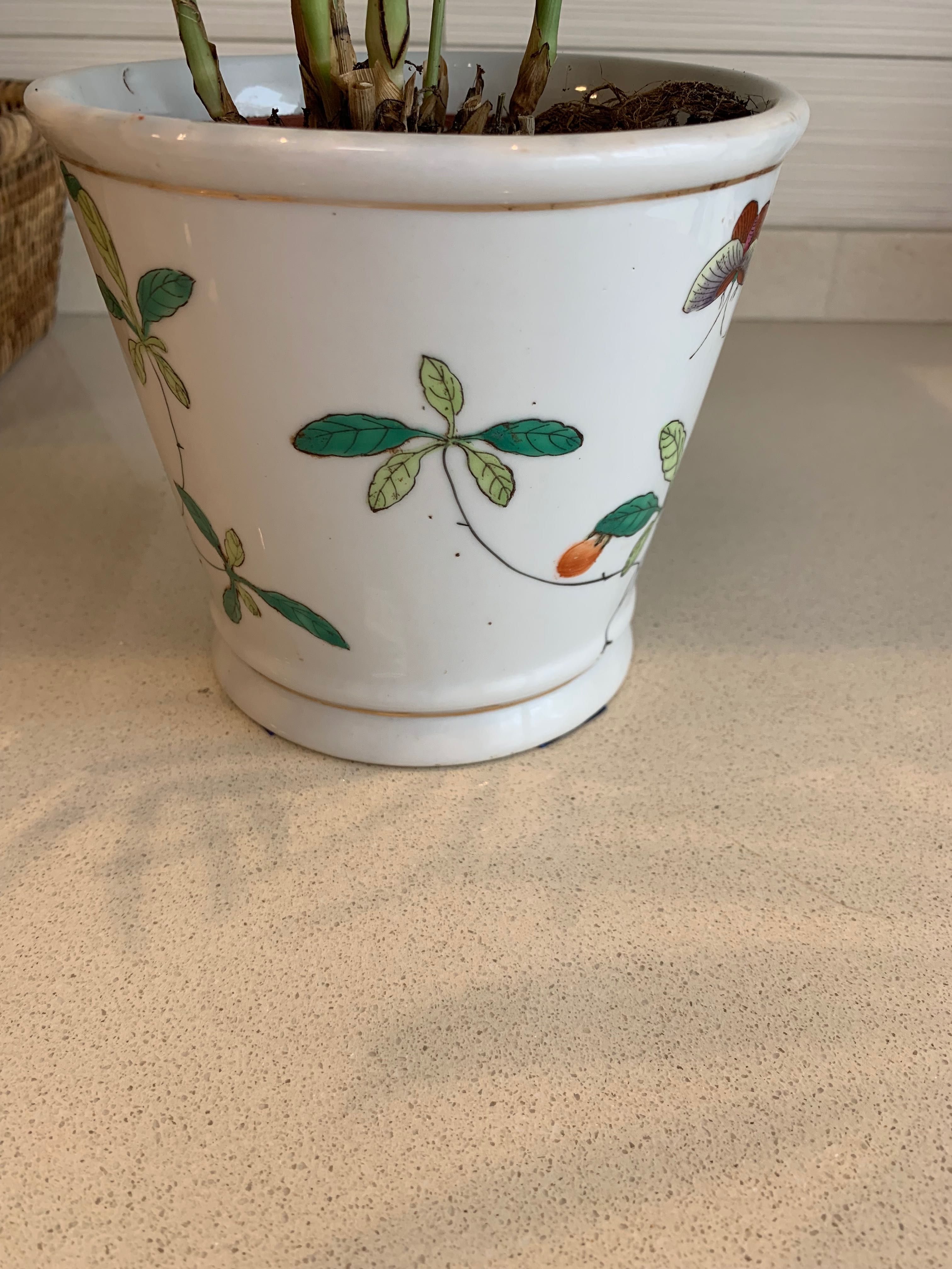 Cache-pot antigo porcelana oriental