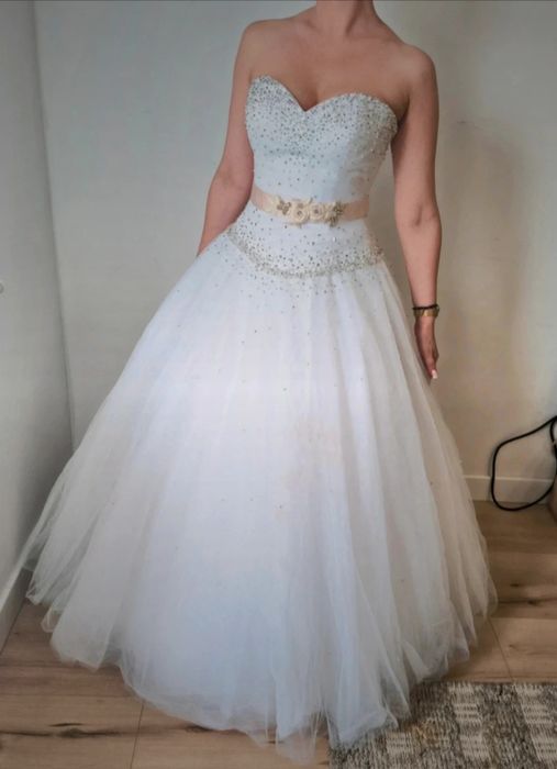 Bajkowa suknia ślubna z włoskiego salonu+dodatki.Tylko odbiór osobisty