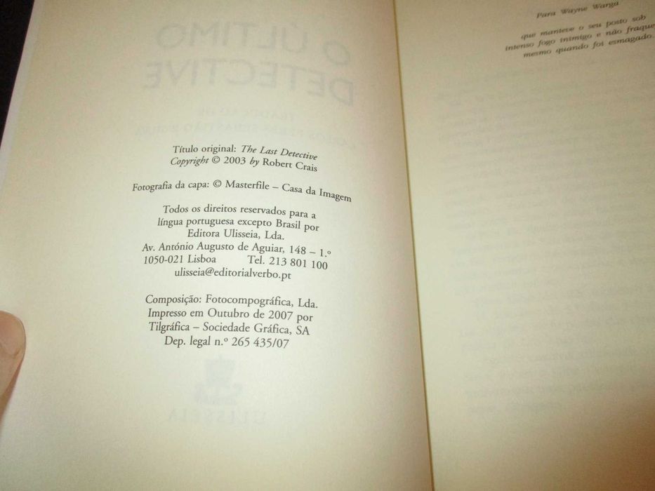 Livro O Último Detective Robert Crais Ulisseia