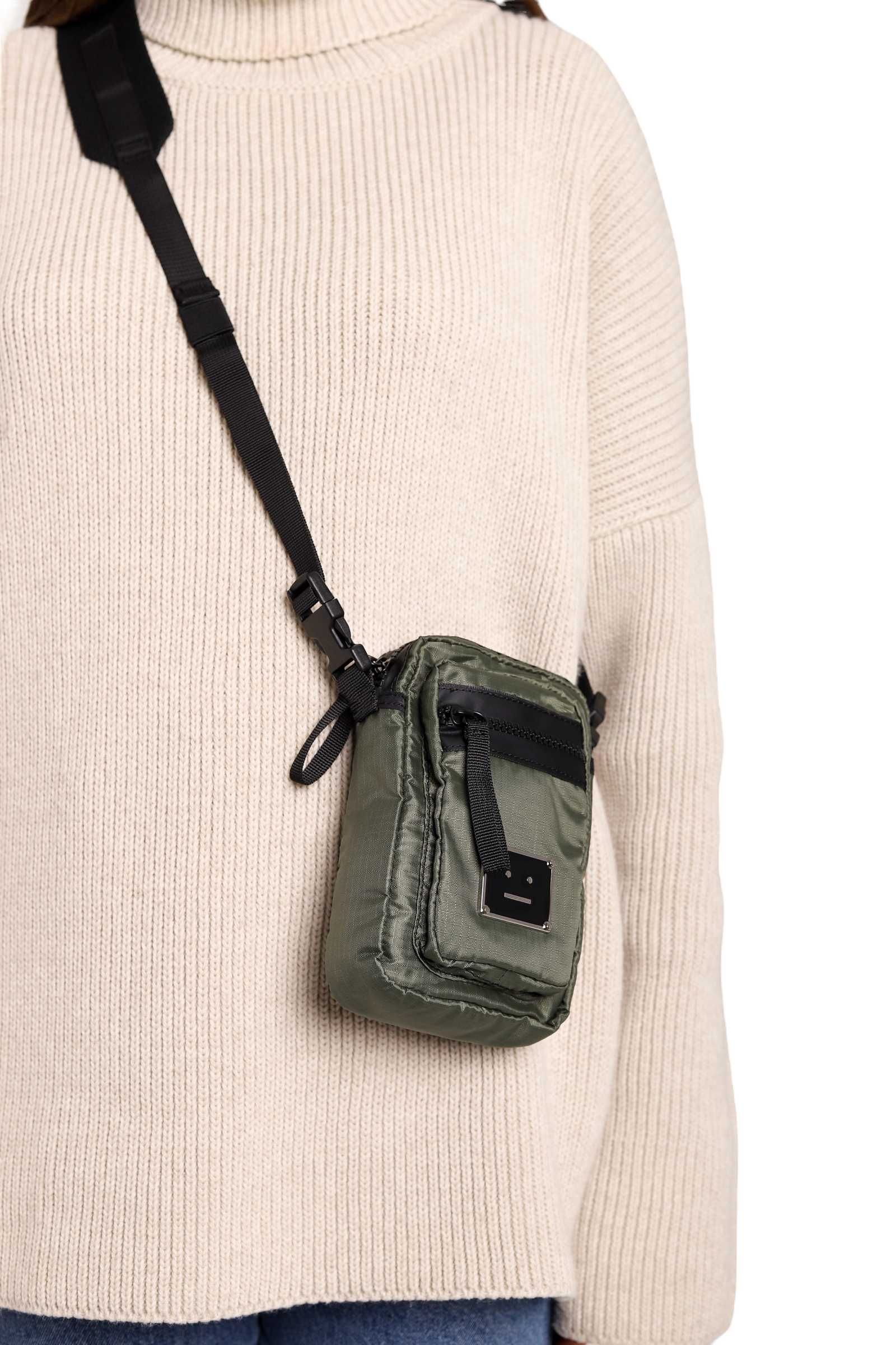 Сумка Acne Studios Arvel Face-patch ripstop cross-body bag Olive